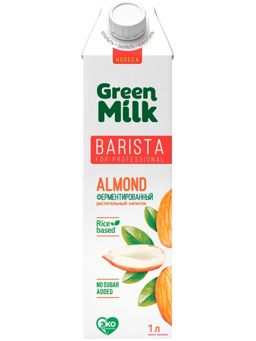 Молоко Green Milk Professional Almond Миндальный на соевой основе 1000 мл