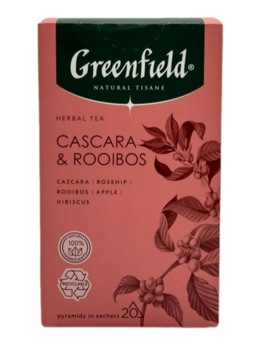 Чай Greenfield Natural Tisane травяной Cascara & Rooibos 20 пирам. × 1,8 г